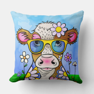 Almofada Retrato de Vaca Doodle