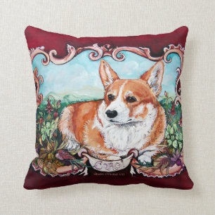 Almofada Retrato do Corgi pela cereja O'Neill