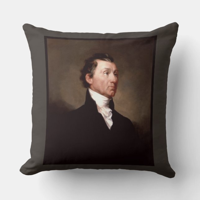 Almofada Retrato do Presidente Americano James Monroe (Frente)