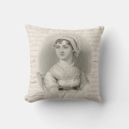 Almofada Retrato e manuscrito de Jane Austen