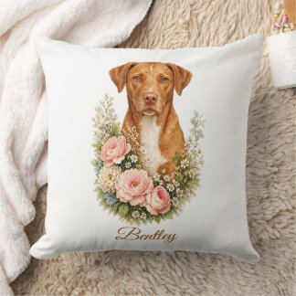 Almofada Retrato Floral de Vizsla