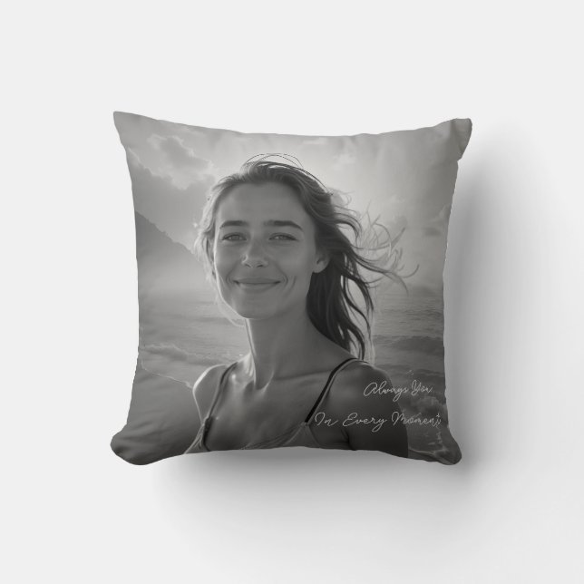 Almofada Retrato Personalizado Dela – Presente de Foto Simp (Frente)