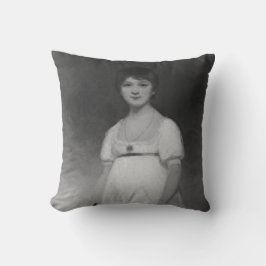 Almofada Retrato preto e branco de arte de Jane Austen