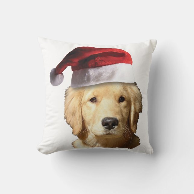 Almofada Retriever Ouro de Natal (Frente)