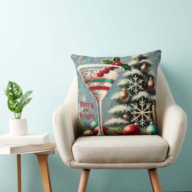 Almofada Retro 50 Cranberry Snowflake de Natal Martini (Cadeira)