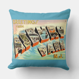Almofada  Retro Asbury Park NJ Postcard