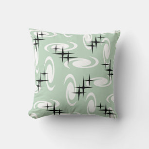 Almofada Retro Atomic Agirls Stars Patternos Sage Green