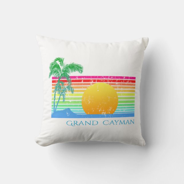 Almofada Retro Beach Grand Cayman (Frente)