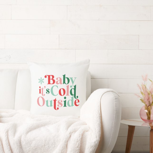 Almofada Retro Bebê Está Frio Lá Fora Natal (Sofá)