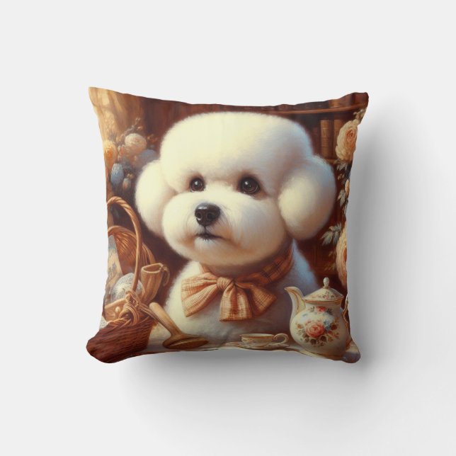 Almofada Retro Bichon Frisé (Frente)