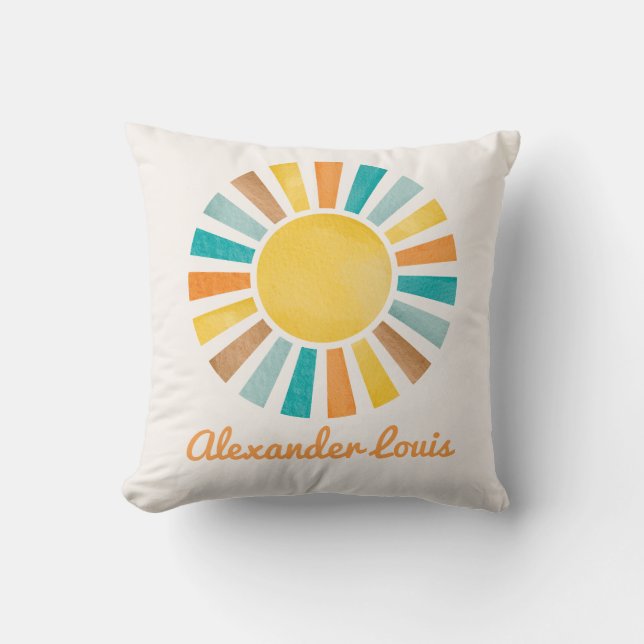 Almofada Retro Boho Sunshine Baby Nursery (Frente)