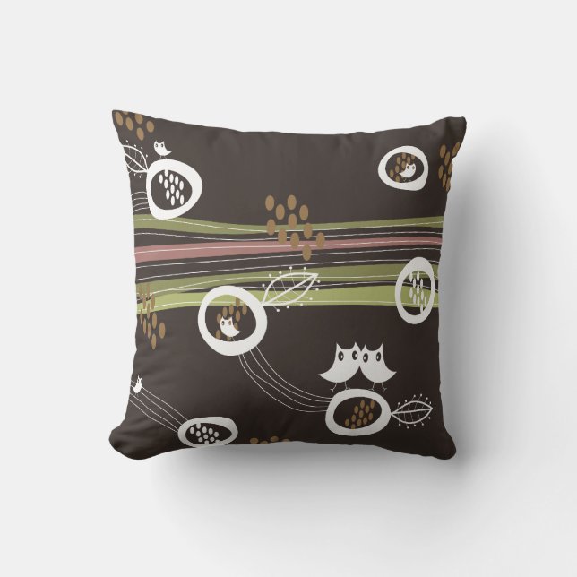 Almofada Retro Brown Ownership Família Nest Cute Cushio (Frente)