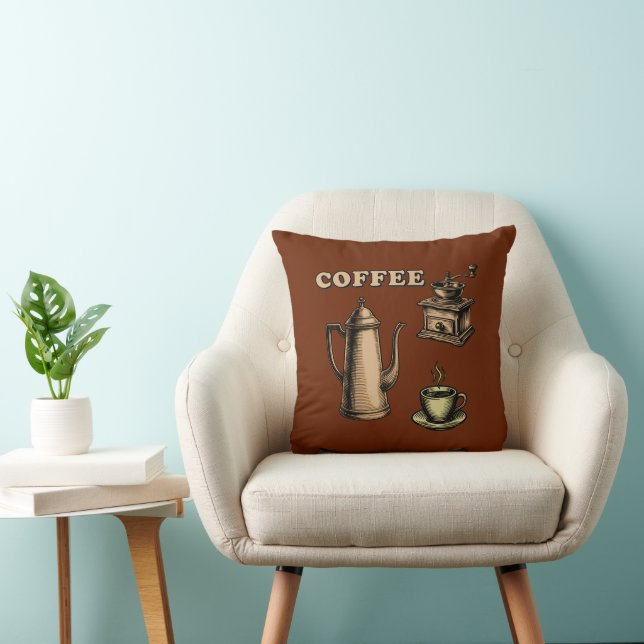 Almofada Retro Coffee Cafe Pattern (Cadeira)