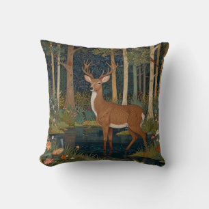 Almofada Retro deer art boho floresta verde
