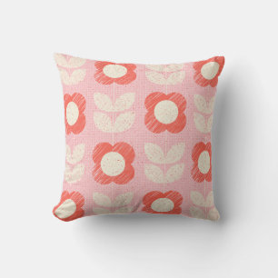 Almofada Retro Escandinavo Espalhado Floral Espalhado Sem C