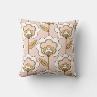 Almofada Retro-floral: padrão de vinheta sem costura.