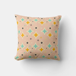 Almofada Retro geometric pattern with teal, orange, black