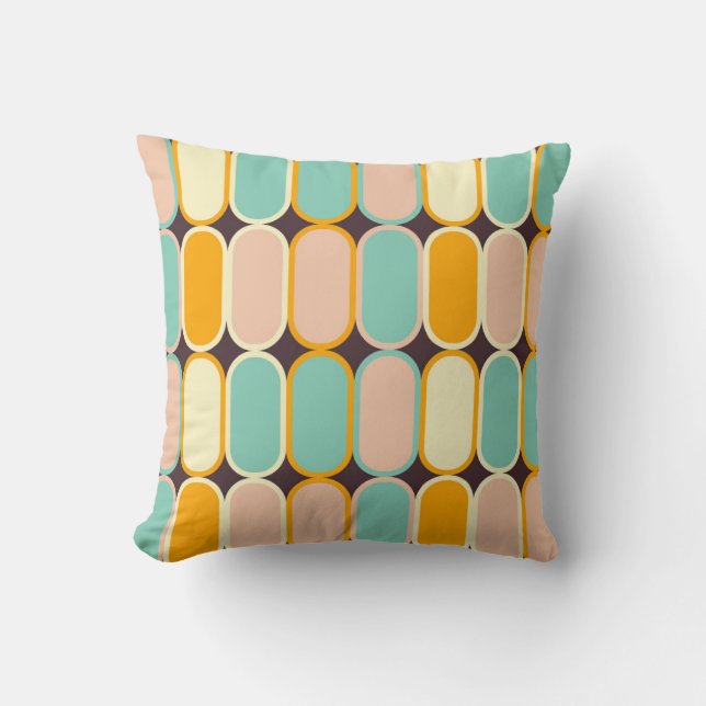 Almofada Retro geometric pattern with vertical ovals (Frente)
