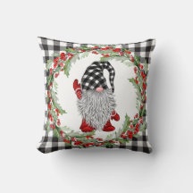 Retro Gnomos Natal Holly Berry Wreath Holiday