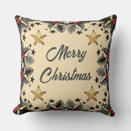 Almofada Retro Holly Berries e Evergreen Travesseiro decora