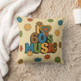 Almofada Retro I Love 60s Music for Music Lovers