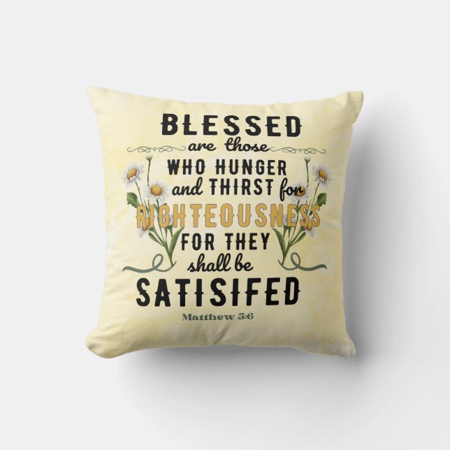 Almofada Retro Matthew 5:6 Watercolor (Frente)