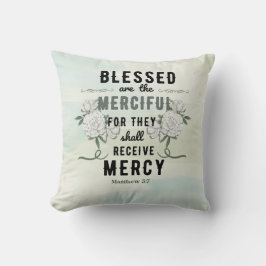 Almofada Retro Matthew 5:7 Verso da Bíblia