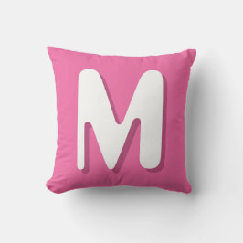 Almofada Retro Monograma Rosa Branco
