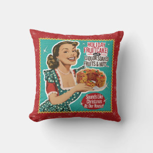 Almofada Retro Natal Engraçado como um bolo de frutas