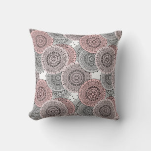 Almofada Retro, padrão retrô, azul e rosa, elegante