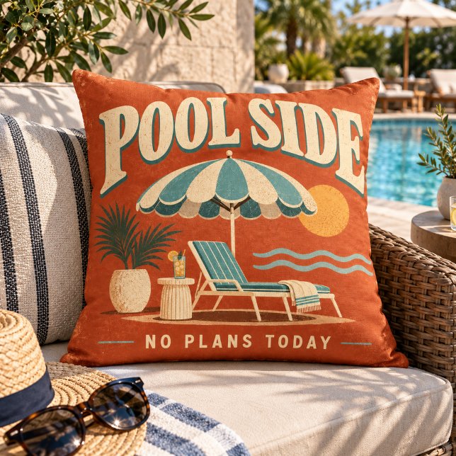 Almofada Retro Pool Side No Plans Today Outdoor (Criador carregado)