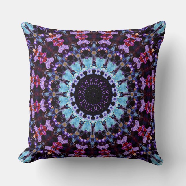 Almofada Retro Psychedelic Mandala Hippie Boho Tie Dye (Frente)