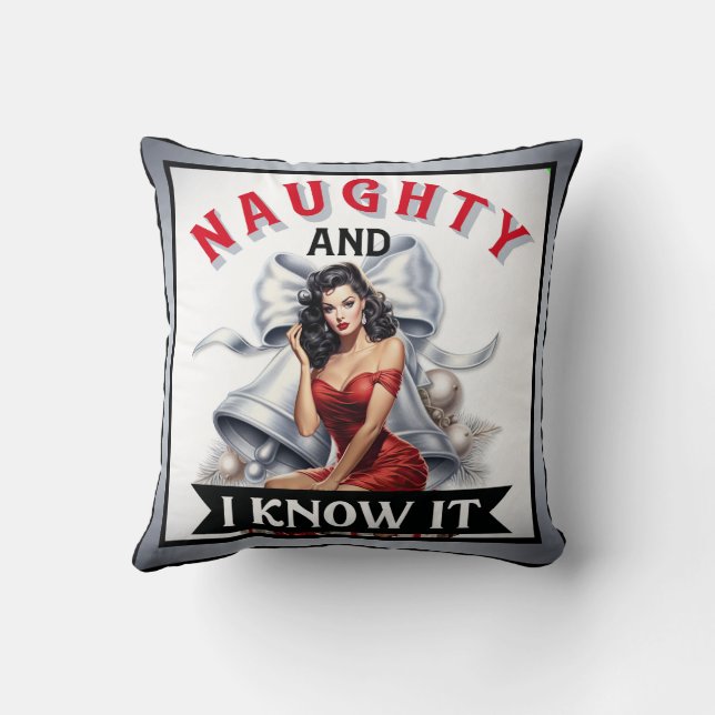 Almofada Retro Safadinha e eu sei disso Natal Pin-up (Verso)