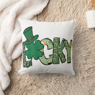 Almofada Retro Shamrock Sortudo Dia de São Patrício