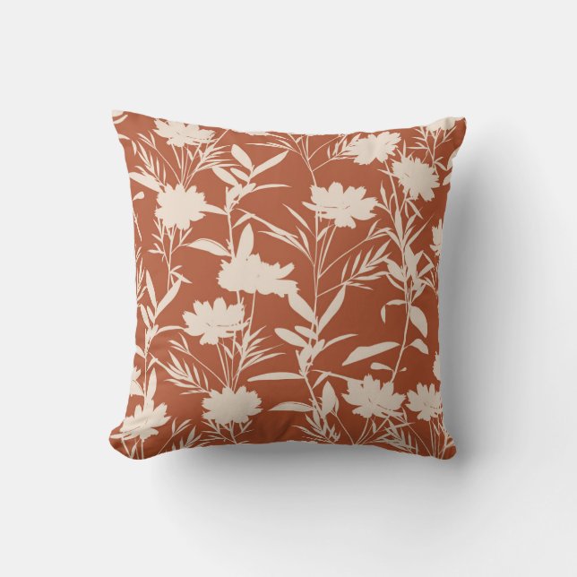 Almofada Retro silhouette meadow flowers seamless pattern i (Frente)