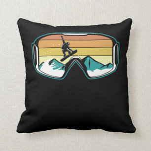 Almofada Retro Snowboard Solto Salto Neve Montanha