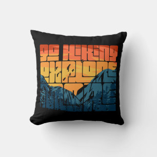 Almofada Retro Sunset Landscape Hiking Adventure Explorar
