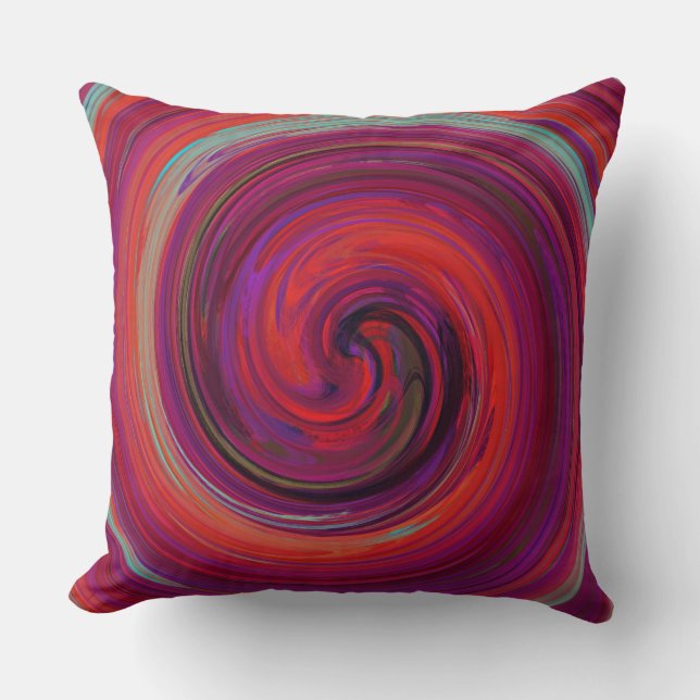 Almofada Retro Swirl Abstrato Art nº 8 (Frente)