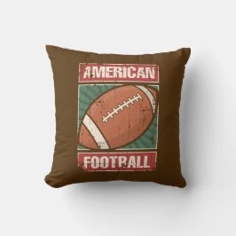 Almofada Retro Vintage Brown Green American Football