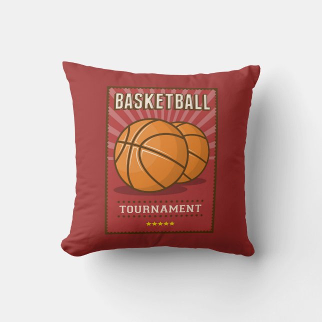 Almofada Retro Vintage Grunge Red Basketballer (Frente)