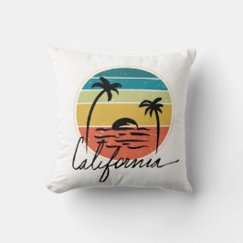 Almofada Retro Vintazge pôr do sol nas palmeiras da Califór