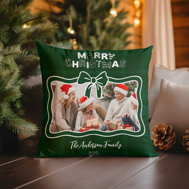 Almofada Retro Xadrez Verde Natal Caprichoso  (Criador carregado)