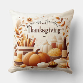 Almofada Reuniões Grateful: Ação de Graças Festiva