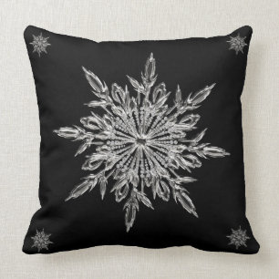Almofada Reversible bling do floco de neve do Natal
