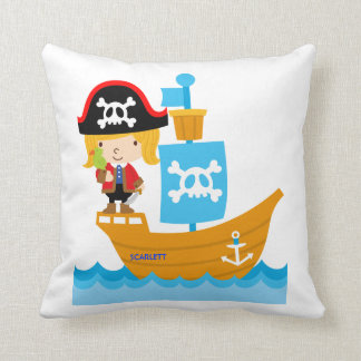 Almofada Reversible do descanso do pirata da menina de ARG