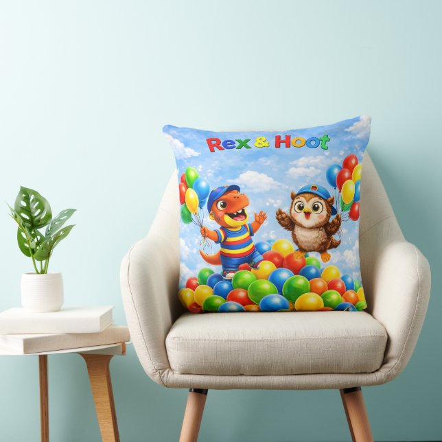 Almofada Rex and hoot ball pit adventure throw pillow (Cadeira)