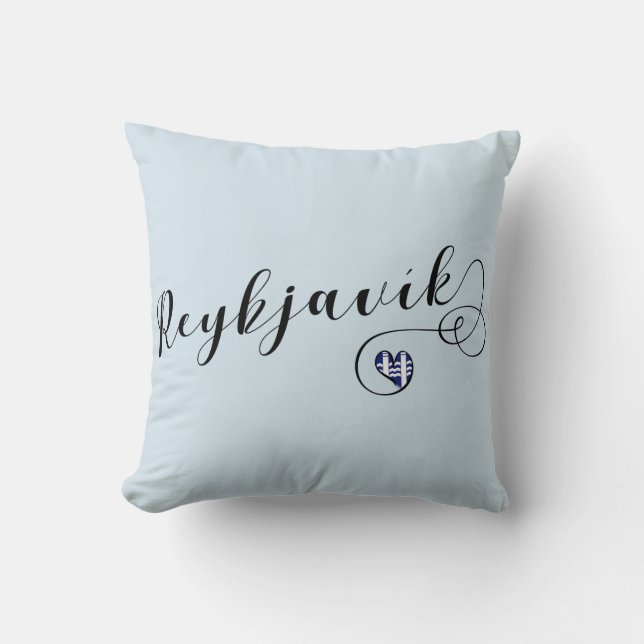 Almofada Reykjavík Heart Throw Cushion, Islândia (Frente)