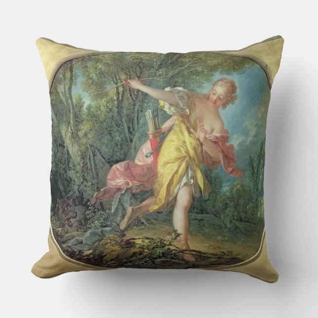 Almofada Rhea Sylvia que foge do lobo, 1756 (Frente)