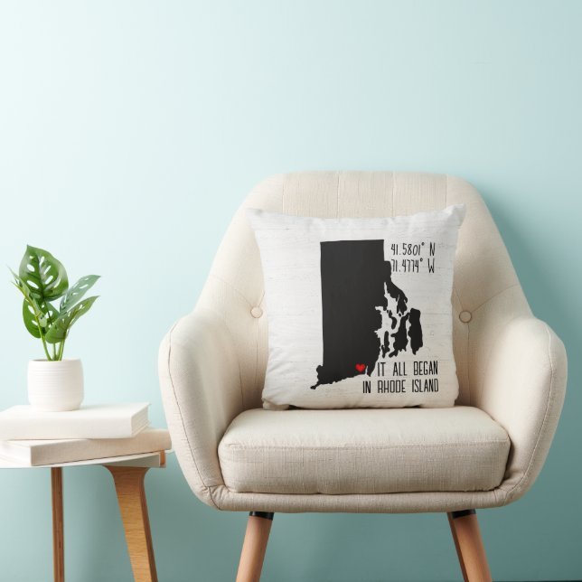 Almofada Rhode Island GPS coordena com coração (Cadeira)