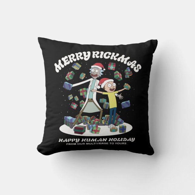 Almofada Rick e Morty | Felizes de Rickmas presentes (Frente)